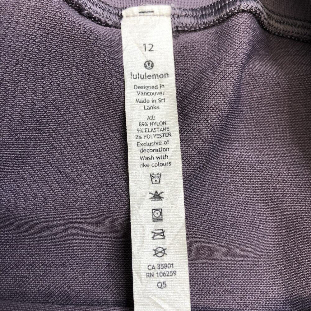 Lululemon Iconic Sweat Tight Purple Seamless Pant Leggings Womens Size 12 - Picture 2 of 8